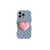 INS-Style Polka Dot & Heart Frosted Case for Apple 16/17 Pro Max & 14/15 Pro