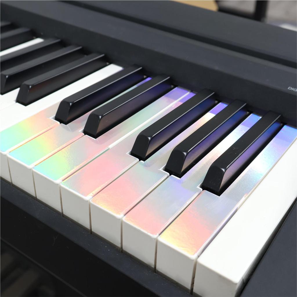 Färgglatt tangentbordsfilm med lasertangentklistermärken - Skydd för piano & Klistermärken för vita tangenter.