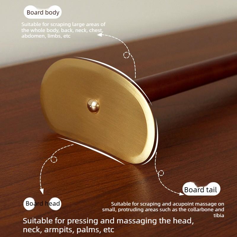 New Pure Copper Gua Sha Tool Ergonomic Scraping Board Easy Self Gua Sha On Back Neck Shoulder Full Body Muscle Relaxation Health