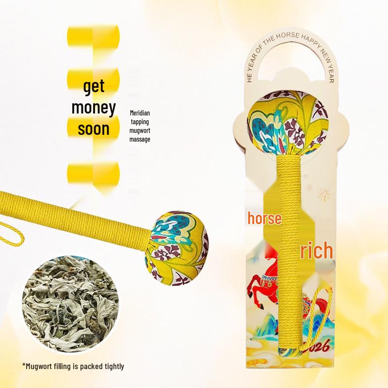 Wormwood Meridian Massage Hammer with Cassia Seed and Moxibustion Features