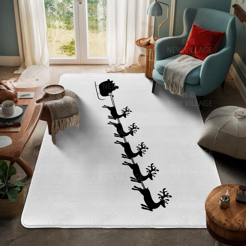 House Entrance Carpet Home Door Mat Living Room Bath Foot Bathroom Non-slip Water Absorption Rugs Bath Merry Christmas Winter