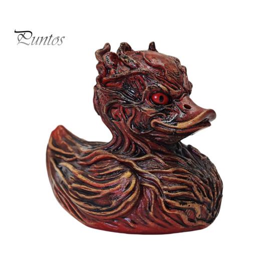 Unique Trendy Collectible Halloween Horror Duck Figurine, Devil Animal Resin Statue, Retro Gothic Style Gift Desktop Decor for Shelf Desk Car Creative