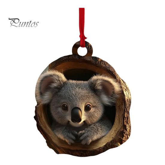 Christmas Animal Ornament Cartoon Forest Animal Hanging Decoration 2D Flat Acrylic Pendant for Christmas Tree Decor