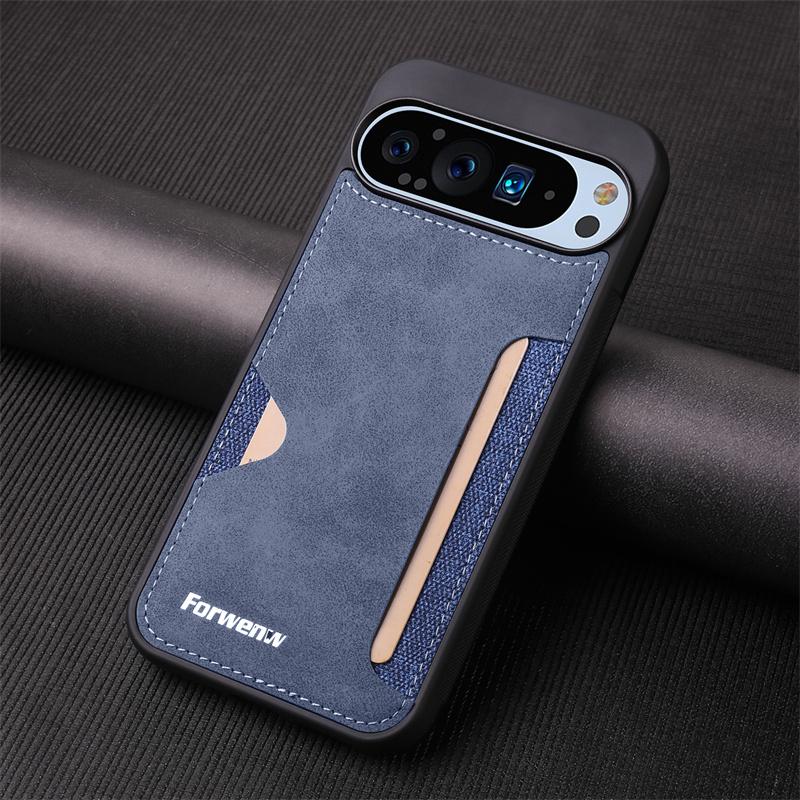 

EUCAGR Luxury PU Leather Phone Case For Google Pixel 10 10 Pro XL Pixel 9A Pixel 9 Pro XL Soft Card Holder Shockproof Back Cover Google Pixel 10 Pro синій