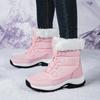 Fashion Winter Women's Snow Boots High Top Plus Velvet Women's Cotton Shoes Outdoor Warm Casual Shoes Comfortable Non-slip Hiking Boots