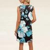 Women's Loose-Fit Casual Printed Split-Hem Sleeveless A-Line Dress
