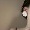 White Flower Pearl Stud Earrings Summer Small Fresh and Sweet Earrings High Sense Fashion Versatile Earrings
