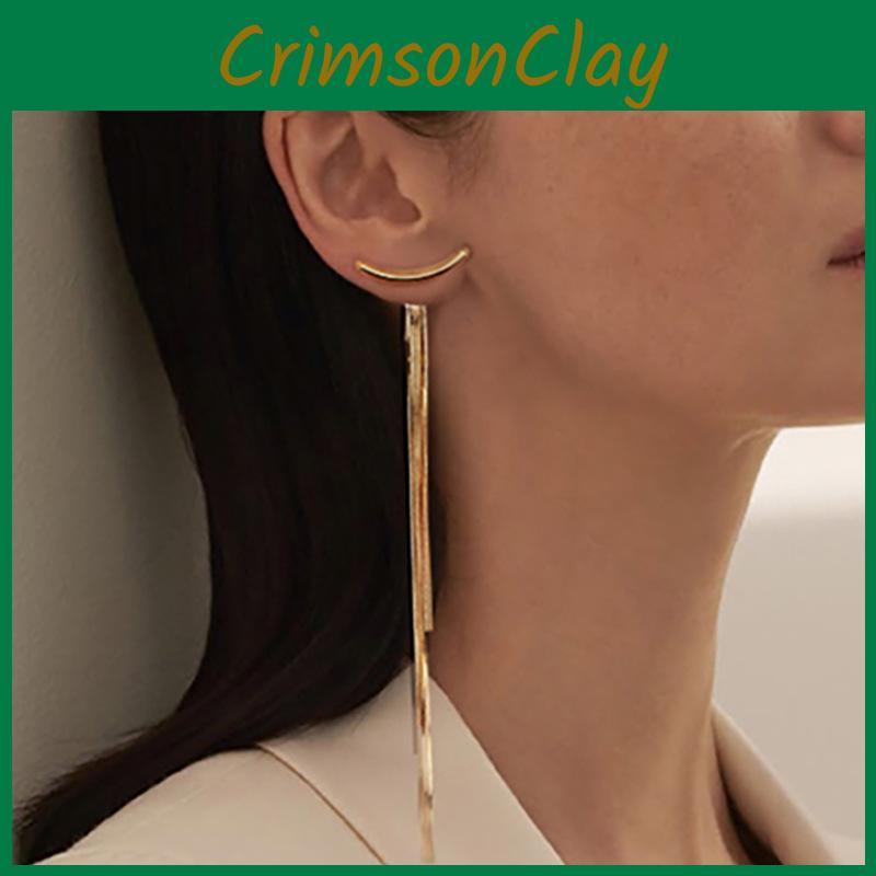 Minimalist Metal Drop Earrings With Snake Skeleton Design For Trendy Unisex Accessory