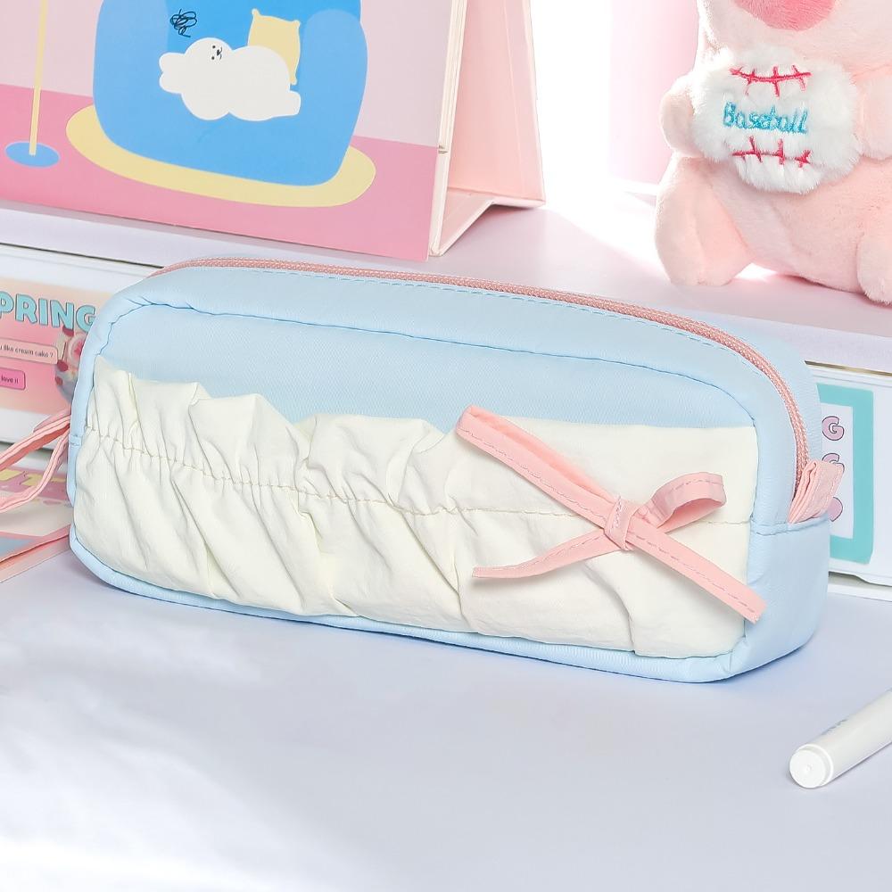 Multi-layer Pen Bag Color-blocking Stationery Storage Bag Portable Pencil Case  Students Gift
