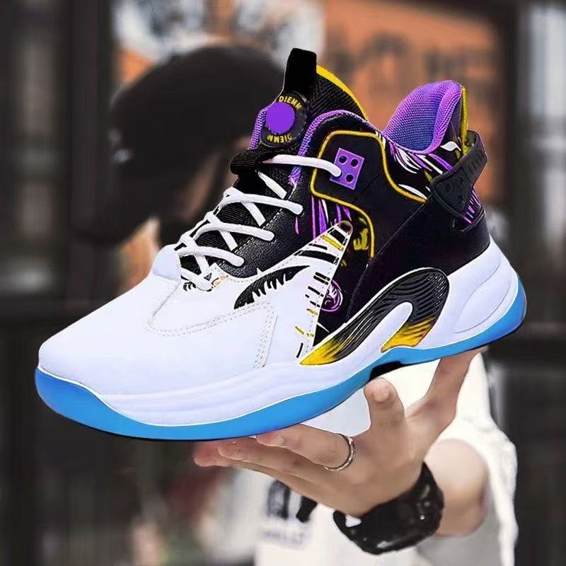 Men's Basketball Shoes Breathable Cushioning Non-Slip Plus Size 48 Sports Shoes Training Athletic Basketball Sneakers for Male