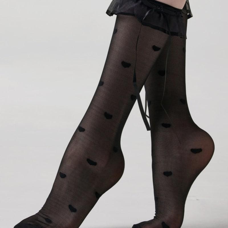 HUGDAY [15 Denier] Frill Ribbon Pantaloon Stockings