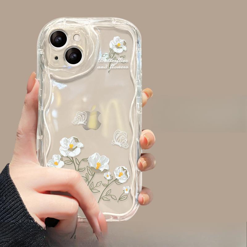 

Подходит для Apple 15 Чехол для мобильного телефона iPhone 14/13Promax Line Flower Bracelet 11/12 Прозрачный силикон Xr iPhone 11