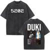 Vintage Washed Rapper Duki Merch Tshirt Mens Women Clothing Fashion Hip Hop Oversized Tshirts Cotton Short Sleeve T Shirts