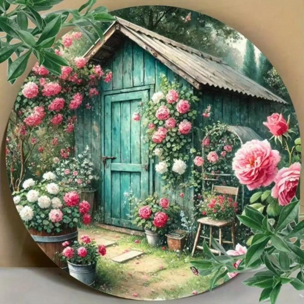 Vintage Floral Metal Wall Art Sign Rustic Home Decor Garden Shed HD Print