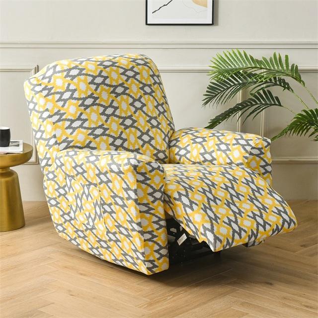 Geometry Printed Flower Stretch Lazy Boy Sofa Cover Recliner Cover Chair Covers For Leather Living Room Recliner Chair Slipcover