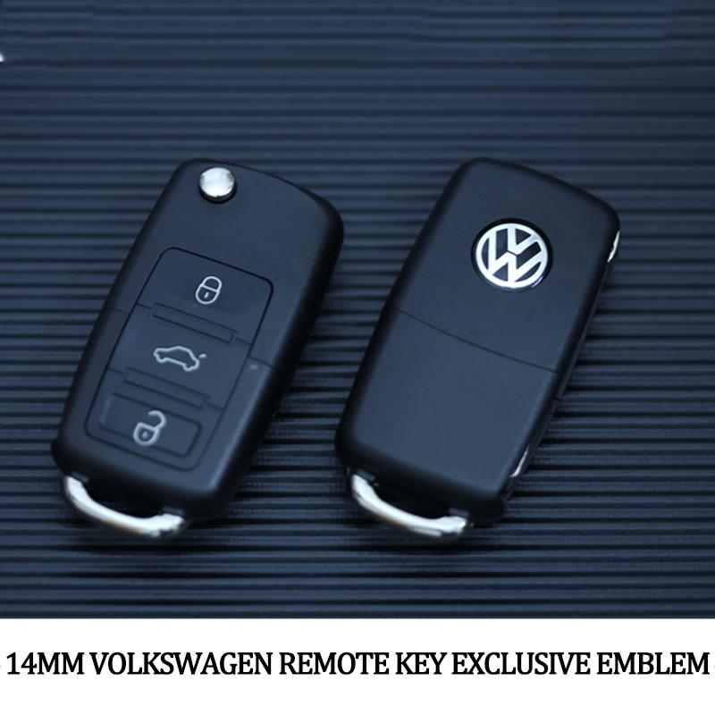 efg1 YSTZ-JSB-VW 14mm Car Key Badge Emblem Replacement Car Key Stickers For VW Volkswagen GOLF 5 Tiguan Polo Golf 6 Golf 7 Jetta