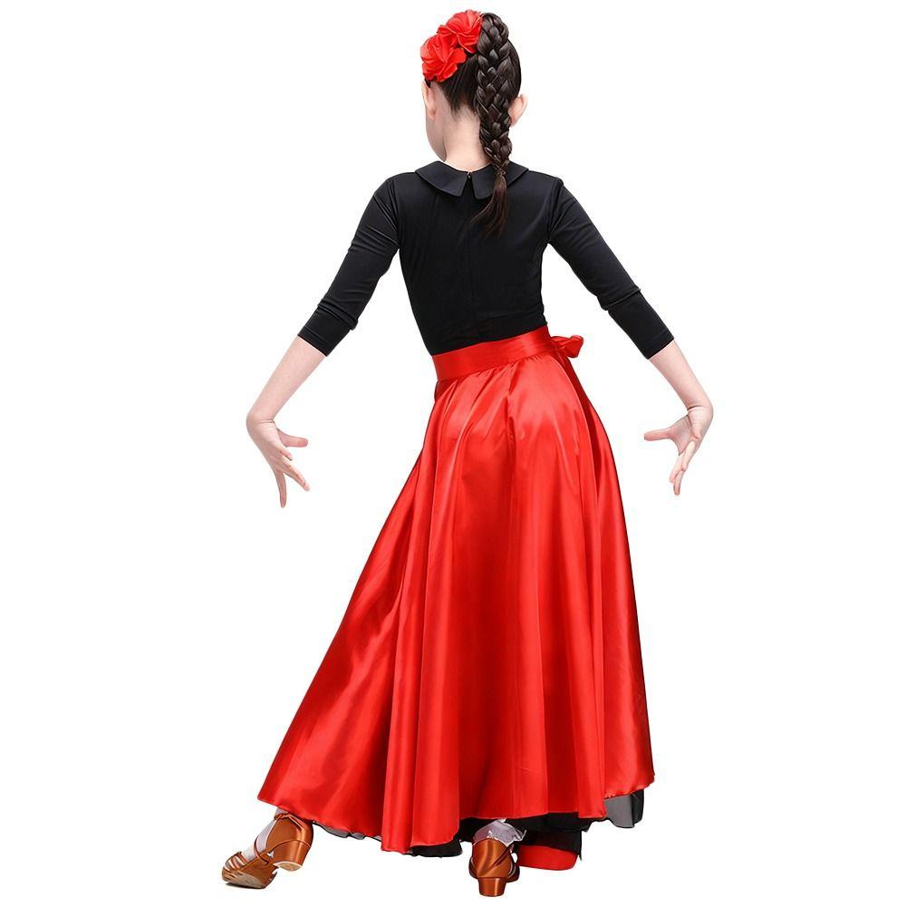 Glatter spanischer Flamenco-Schalrock Großer Schwing-Rock Mode Bauchtanzkostüme Damen