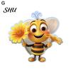 Bee Themed Hanging Decor Acrylic Decoration Single Side Printed Little Ornament Home Car Rearview Mirror Keychain Pendant Birthday Gift Portable