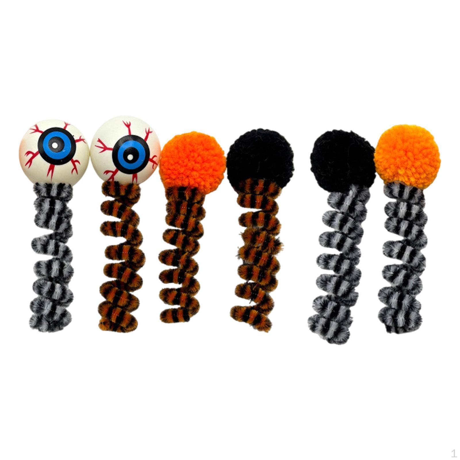 

Halloween Cat Spring Toys Decor Biting Decorative Funny Lovely Interactive Teaser for Home 6pcs