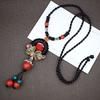 Collana in ceramica intrecciata in stile nazionale retrò, collana da donna, accessori per abbigliamento