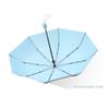 Multi-Color Windproof Umbrella for Men and Women, Titanium Silver, Travel Rain Sun, Fully Automatic, 3 Folding, UV, 8 Ribs