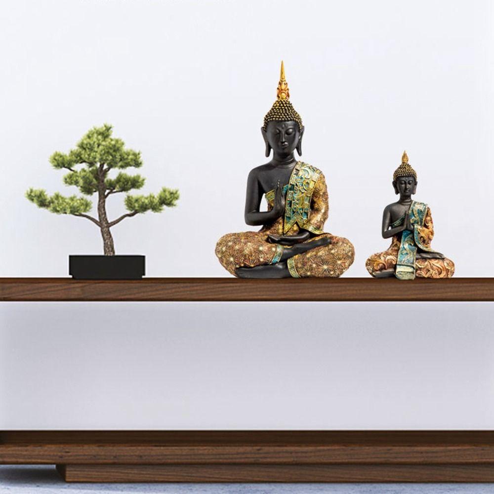 Home Decor Meditation Hand Made Buddhist Statue Resin Crafts Porch Ornaments Fengshui Sculpture