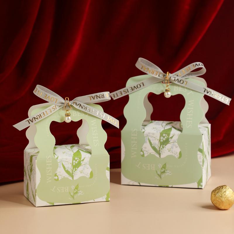 Creative Wedding Favor Candy Gift Box Set with Thank You Bag