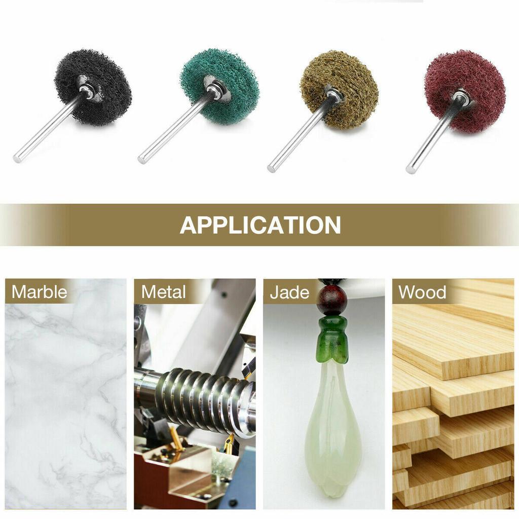 1 Inch Wool Felt Grinding Sanding Head Abrasive Buffing Wheel 3mm Shank Cotton Thread Polishing Mini Brush for Dremel Dril