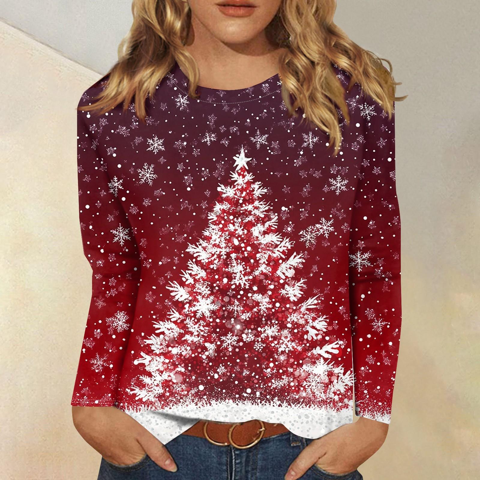 

Женская модная повседневная футболка с круглым вырезом и длинным рукавом с принтом, топ M