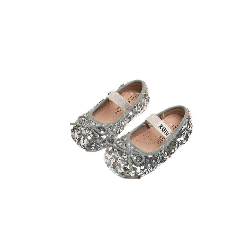 XSHX "Bling Bright" 25New Miao girls ball shoes leather shoes spring and autumn Velcro [Wenzhou shoes]