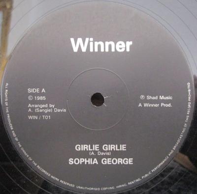 7inch Record SOPHIA GEORGE / WINNER ALL STARS - Girlie Girlie / Girl Rush WIN01 Winner 1985 UK Reggae, Ska & Dub Used