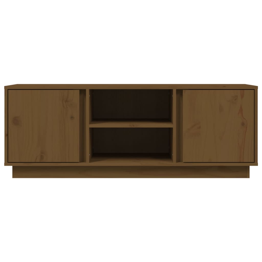 Vidaxl TV Stand, Honey Brown, 110X35X40.5Cm, Solid Pine Wood
