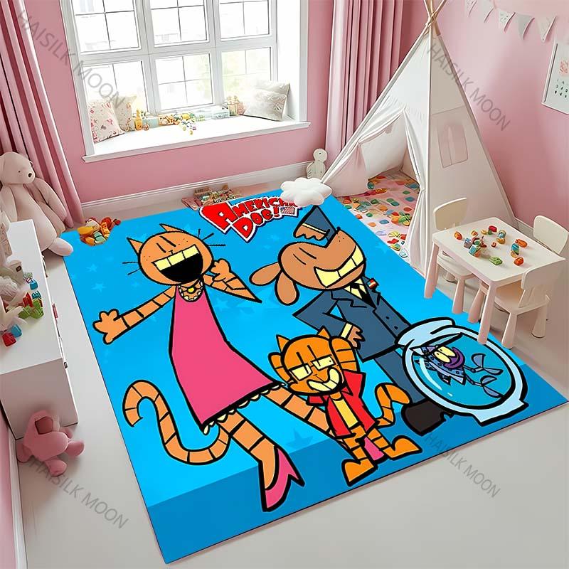 Cartoon D-D0g M-Man Baby Creeping Mat Rug for Kid Play Mat Children Room Decor Area Floor Mat Anti-skid Carpet for Bedroom Gift