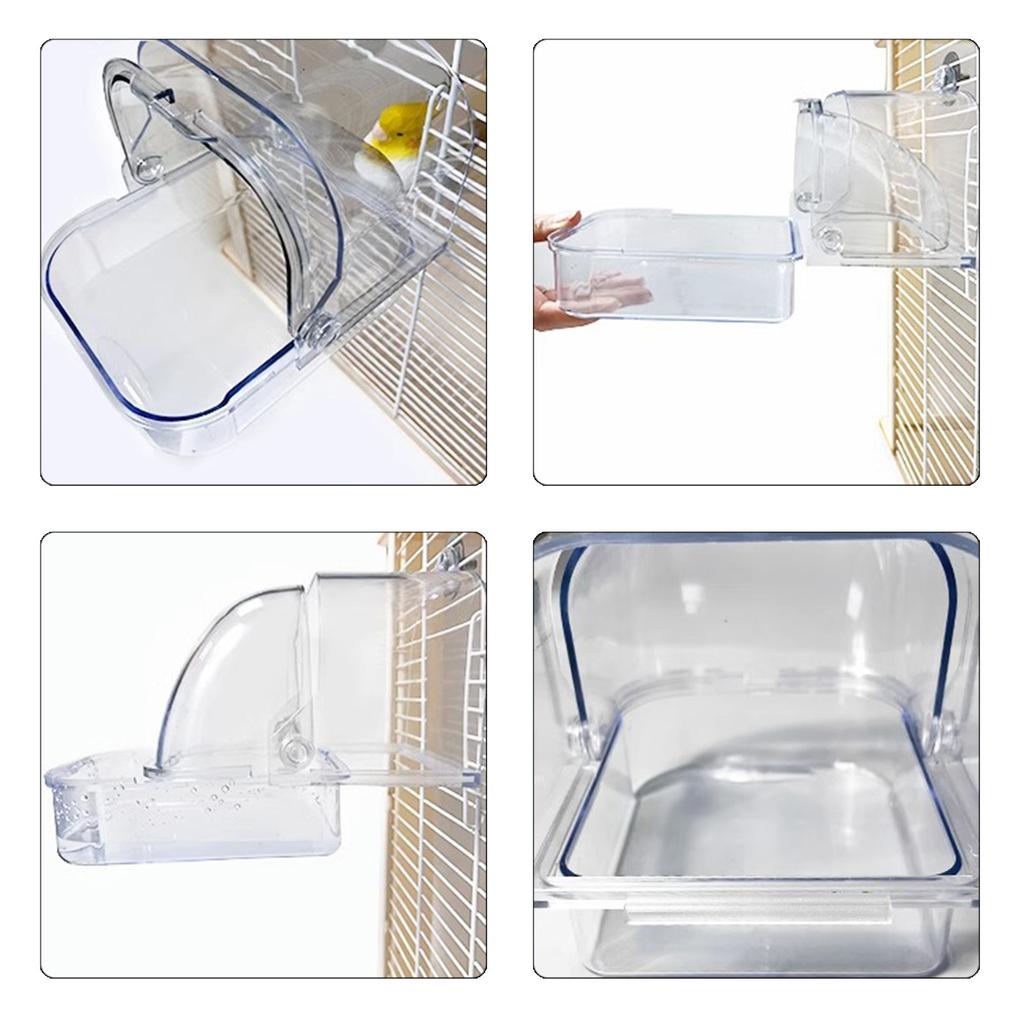 Badezimmer für Vögel in allen Größen für Papageien Vogel Klare Badewanne Vogelkäfig Duschbox Badezubehör für Sittiche Unzertrennliche
