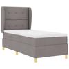 Box Spring Bed with Mattress and Adjustable Headboard Taupe 200 x 80 cm Fabric