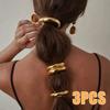 3PCS Hair Ties Irregular Geometric Charms Elastic Rubber Band Gold Silver Metal Hair Cuff Rope for Women Girls Hair Accessories