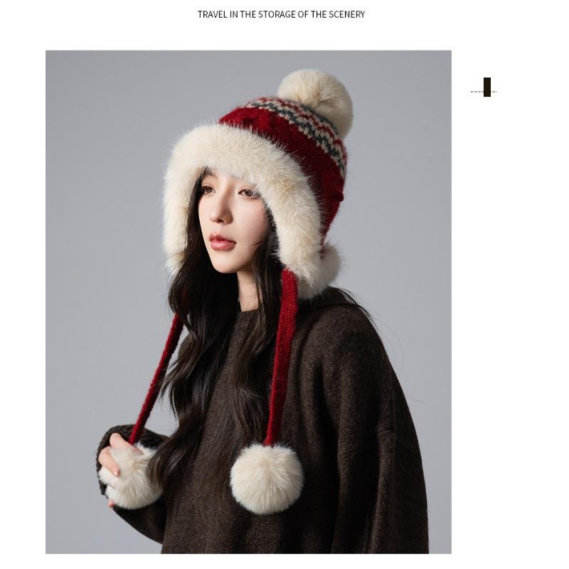 Women S Fair Isle Style Knit Beanie Winter Warm Casual Outdoor Hat