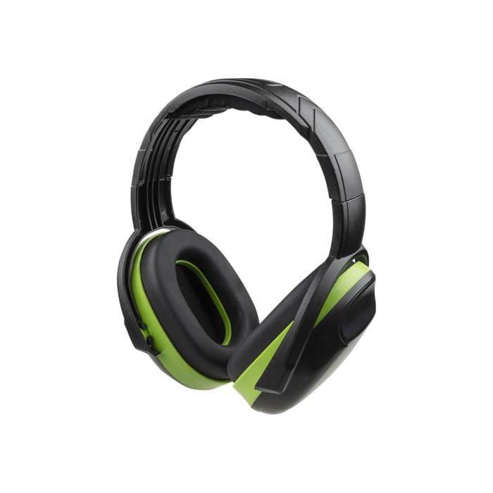 Casque antibruit PRO - wolfcraft - 4959000 - Noir/Vert - Annulation active du bruit - Taille unique