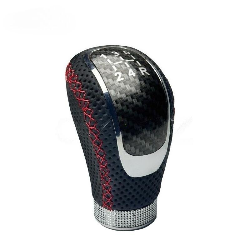 5 Speed Leather Red Gear Knob Car Gear Shift Knobs Universal Shifter Knob Gear Stick Shift Knobs Lever Manual Transmission чёрный