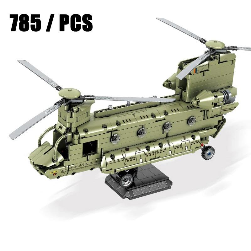 2024 Sluban WW2 Military Russia Air Weapon Mi-24 Attack Helicopters Hind Model Building Blocks Classics Fighter Bricks Plane Toy