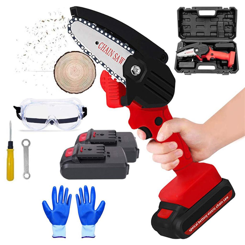 THE ELECTRIC CHAINSAW EVER BATTERY-POWERED WOOD CUTTER US Plug 4 INCH