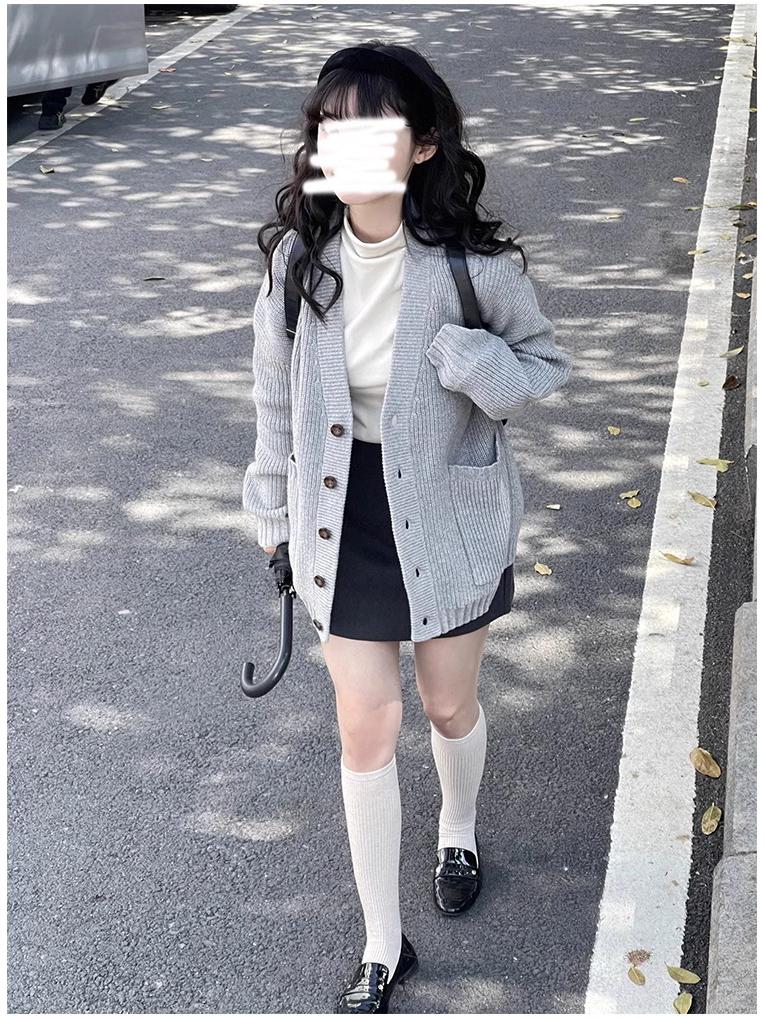 Gray A-line High Waist Midi Skirt - Women's Spring/Autumn 2024 Bodycon Style