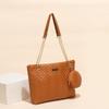 Stylish Big Bags Set For Women Featuring Embroidered Large Capacity Shoulder Bags In Elegant White Black Brown And Apricot Colors