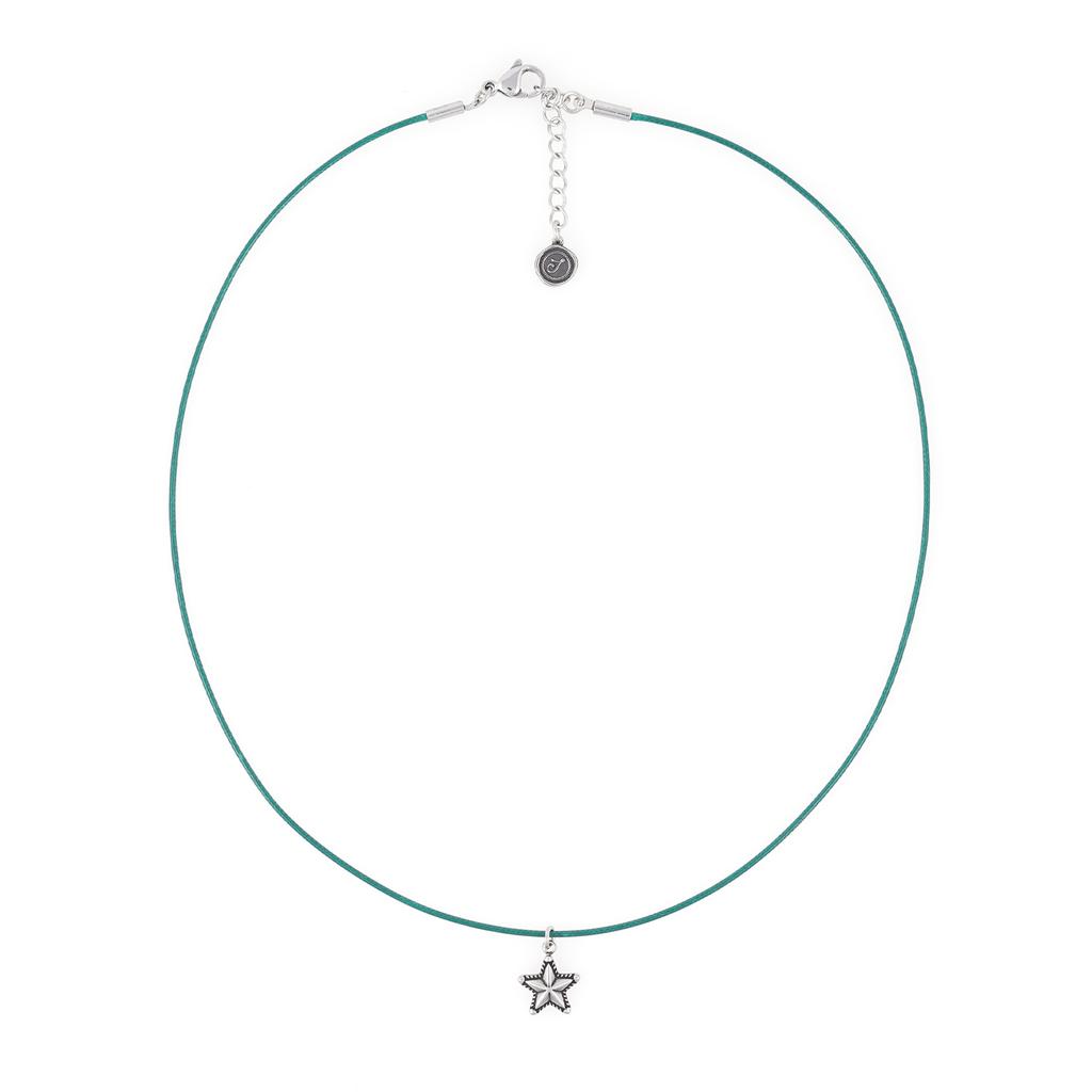 Jbans Classic Antique Sheriff Star Pendant Soft String Necklace (C2501-An859)