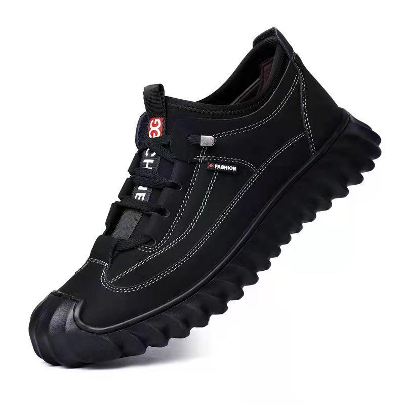 New Autumn Men's Sports and Leisure Soft Leather Shoes Are Breathable and Comfortable, Versatile and Trendy Outdoor Sports Shoes