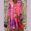 European and American spring new women's clothing printed long-sleeved women's dress shows thin and versatile fashion temperament