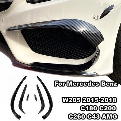 6pcs Car Front Fog Lamp Grill Grille Decorative Covers Stickers For Mercedes Benz C Class W205 2015-2018 C180 C200 C260 C43