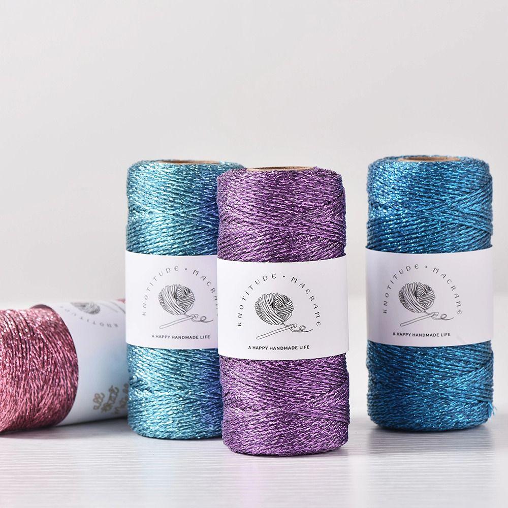 1mm Metallic Yarn Knitting Crochet 100M Glitter Gold Sliver Cord Thread DIY Handmade Multicolor Hand-woven Wire