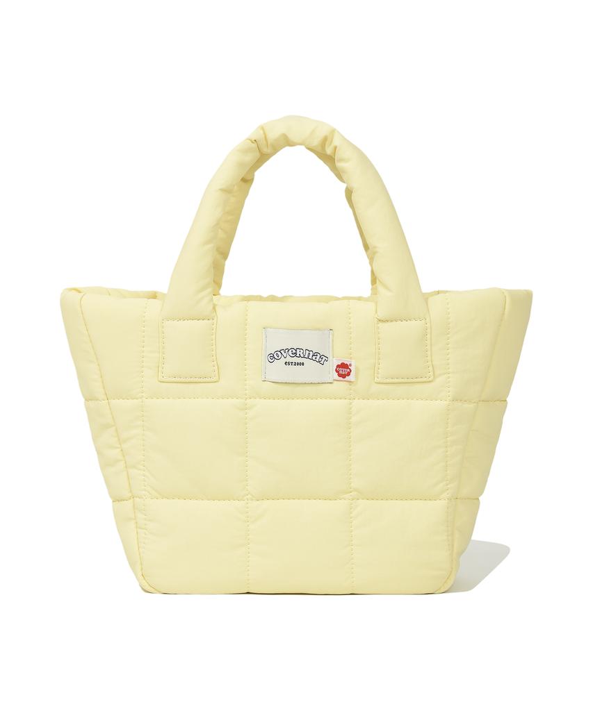 Covernat Woman Clover Heart Quilted Mini Tote Bag Yellow