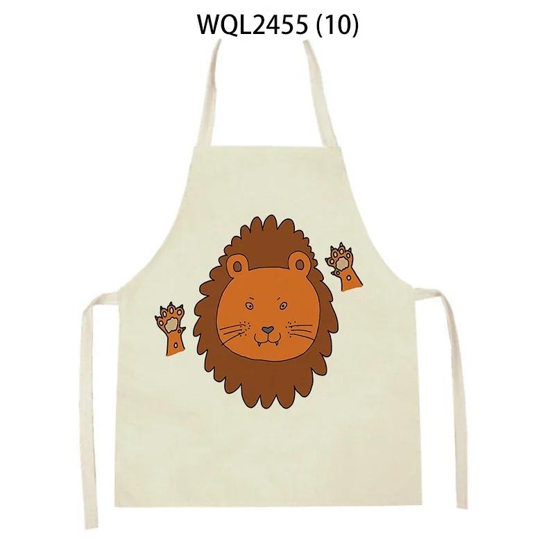 Animal Kitchen Apron Women Pinafore Child Apron Household Cleaning Supplies Baking Cooking Accessories Sleeveless Linen Bibs